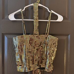 Gold disco like free people top
